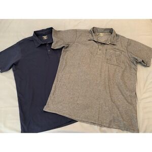 Ariat Rebar Foreman Polo Shirt Lot 2 Mens 2XLT Gray Navy Workwear Short Sleeve